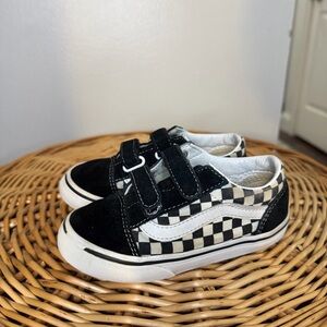 Vans Kids Black and White Checkered Sneakers